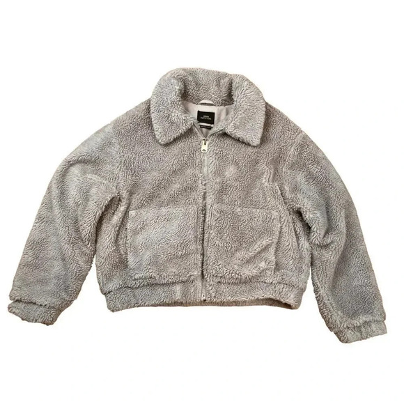 Urban Outfitters Cropped Teddy Bear Jacket Sz L - Picture 7 of 16